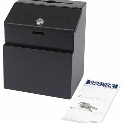 Safco® Steel Suggestion Storage Box, 8 1/2" x 7", Black