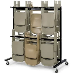 Safco® 2-Tier Mobile Folding Chair Cart, Black