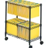Safco® 2-Tier Rolling File Cart, Black
