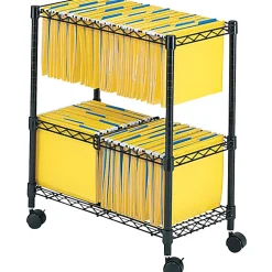 Safco® 2-Tier Rolling File Cart, Black
