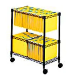 Safco® 2-Tier Rolling File Cart, Black