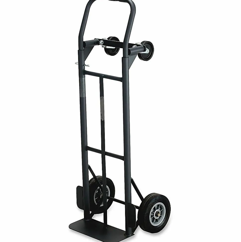 Safco® Tuff Truck™ Convertible Hand Truck, 400-500 Lb. Capacity, 8" Wheel, Black