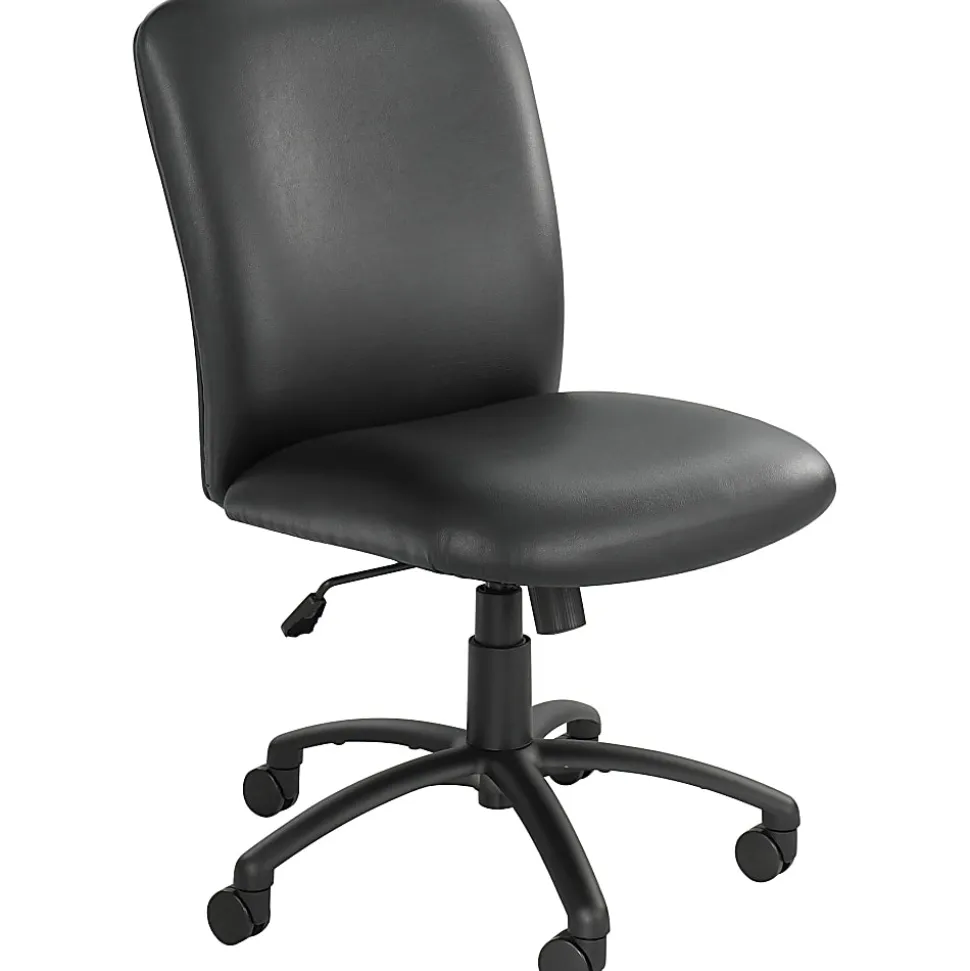 Safco® Uber Big & Tall 24-Hour Ergonomic High-Back Chair, Black Frame, Black Vinyl, Option Arms Sold Separately