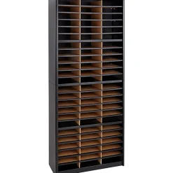 Safco® Value Sorter® Steel Corrugated Literature Organizer, 72 Compartments, Black