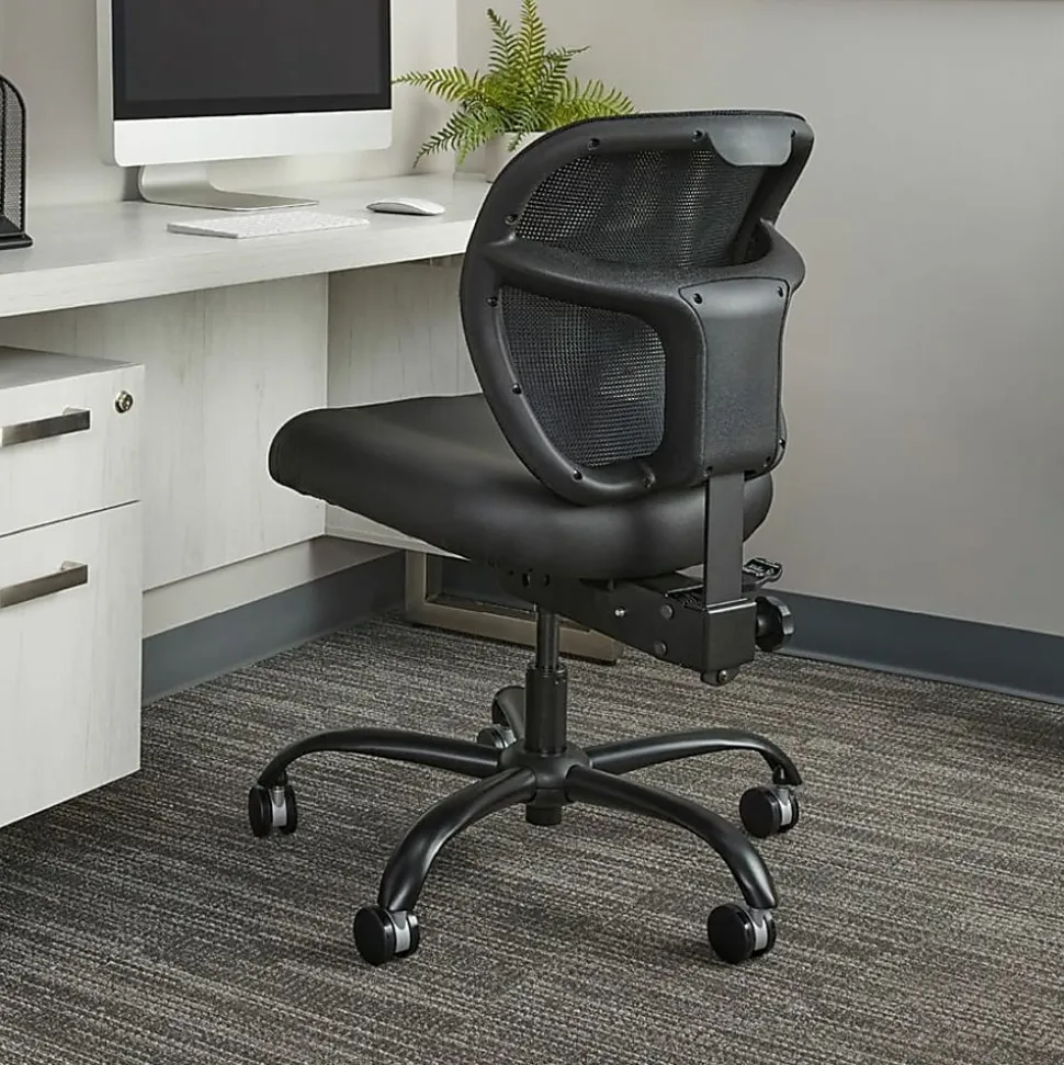 Safco® Vue™ Intensive Use Mesh Task Chair, Black Vinyl