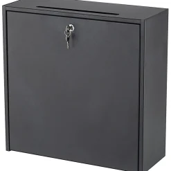 Safco® Wall-mounted Inter-department Locking Mailbox, 12" x 7 3/4" x 18", Black