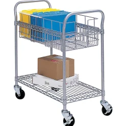 Safco® Wire Mail Cart, 38 1/2"H x 26 3/4"W x 18 3/4"D, Metallic Gray