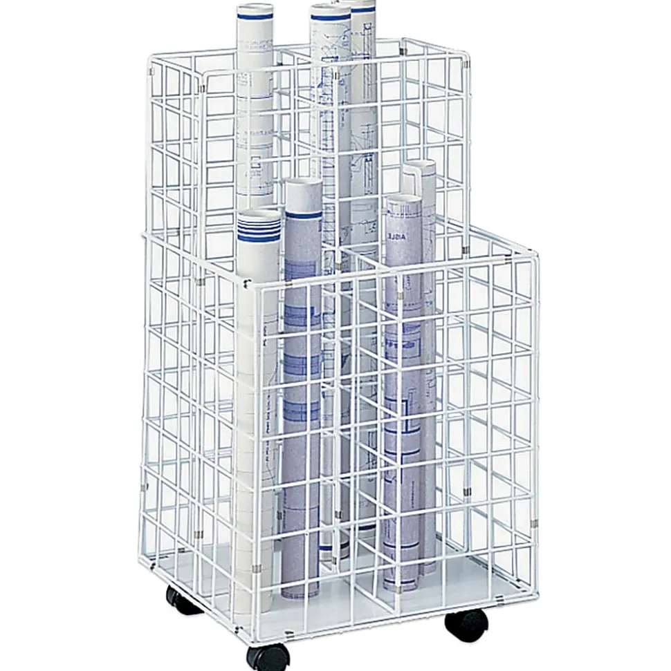 Safco® Wire Roll File, 4 Compartments, White