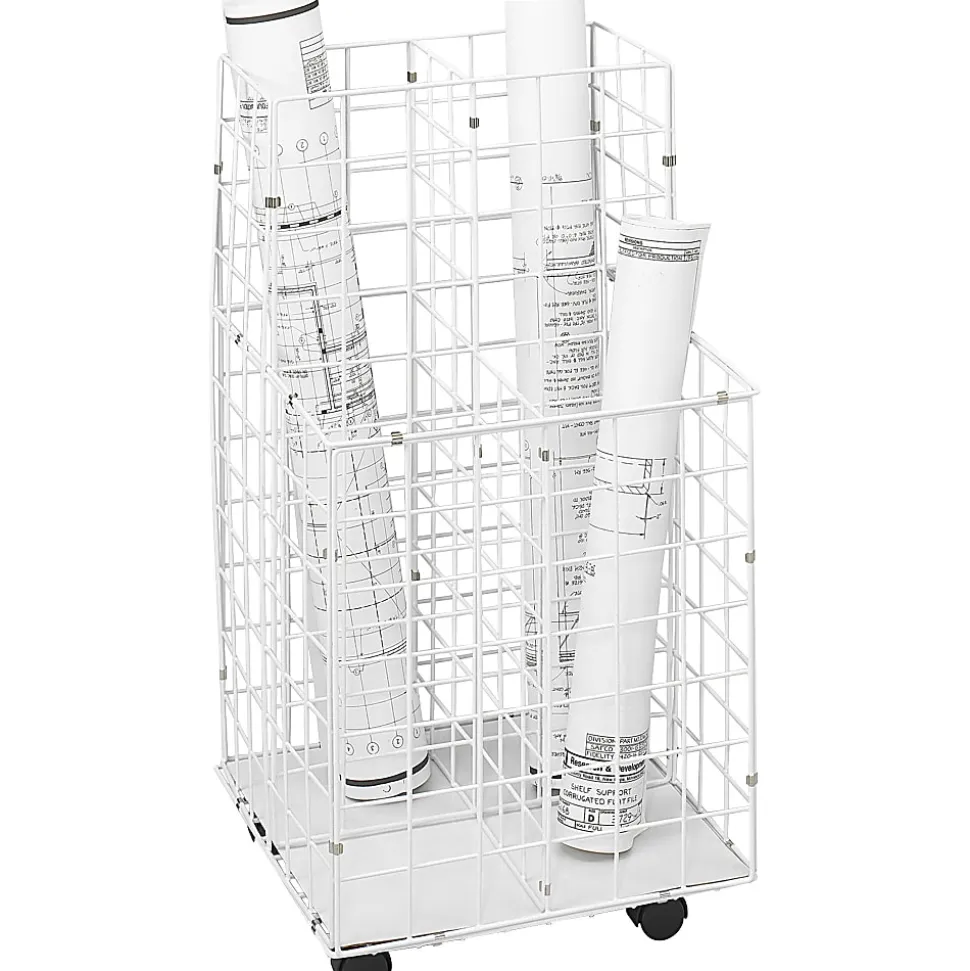 Safco® Wire Roll File, 4 Compartments, White