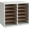 Safco® Wood Adjustable 12-Compartment Literature Organizer, 16"H x 19 1/2"W x 12"D, Gray