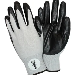 Safety Zone Black/Gray Coated Knit Gloves - Nitrile Coating - Medium Size - Black, Gray - Knitted - For Industrial
