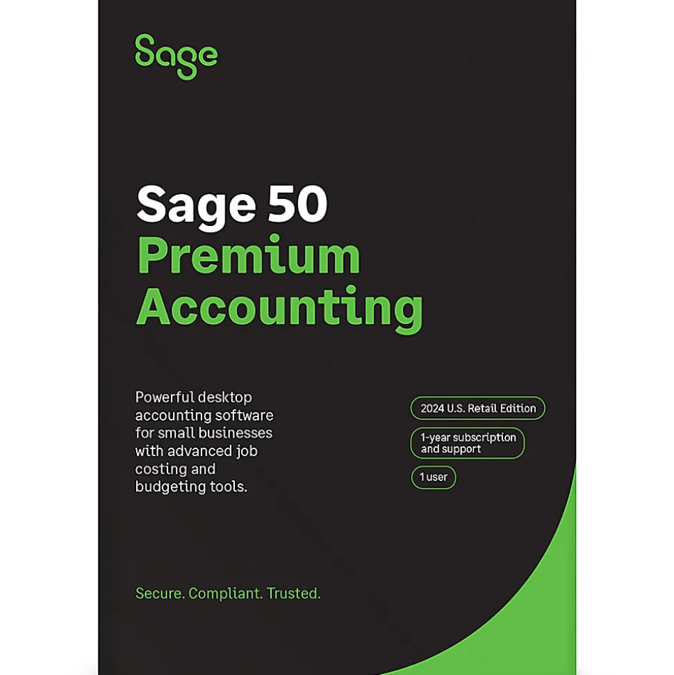 SAGE 50 Premium Accounting, 2024, 1-Year Subscription, Windows®, Product Key