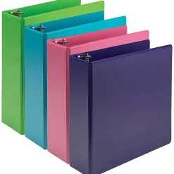 Samsill Earthchoice Durable View Binder, 3" Ring, 8 1/2" x 11", Assorted Colors, Pack Of 4
