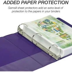 Samsill Earthchoice Durable View Binder, 2" Ring, 8 1/2" x 11", Assorted Colors, Pack Of 4