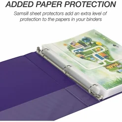 Samsill Earthchoice Durable View Binder, 1" Ring, 8 1/2" x 11", Assorted Colors, Pack Of 4