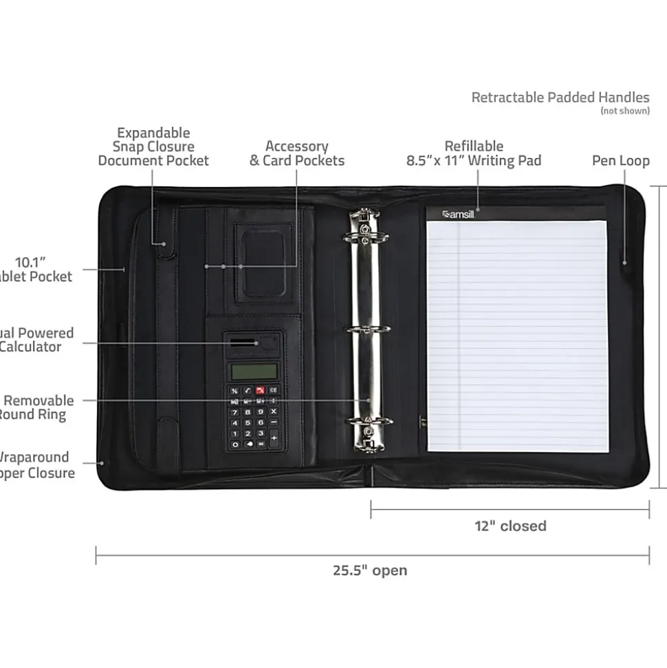 Samsill Letter Portfolio - 8 1/2"x11" - 3 Fastener(s) - 2" - 15670