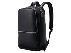 Samsonite Classic Leather Slim - Notebook carrying backpack - 14.1" - black