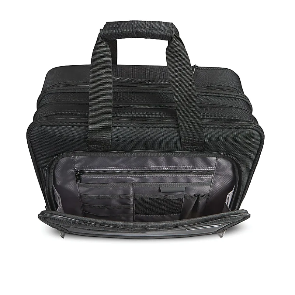 Samsonite® Classic 2-Wheeled Polyester Business Case With 15.6" Laptop Pocket, 9-1/16"H x 16-9/16"W x 13-3/8"D, Black