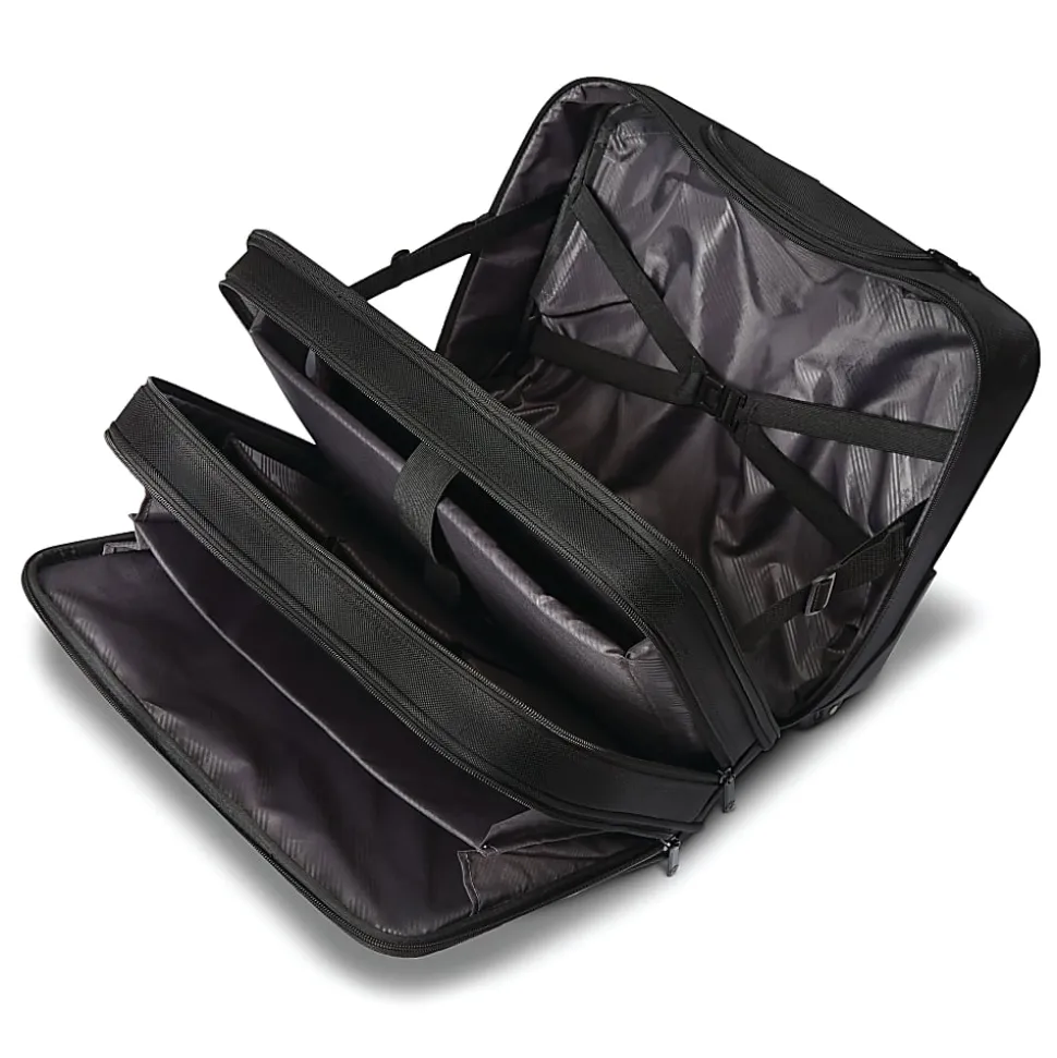 Samsonite® Classic 2-Wheeled Polyester Business Case With 15.6" Laptop Pocket, 9-1/16"H x 16-9/16"W x 13-3/8"D, Black