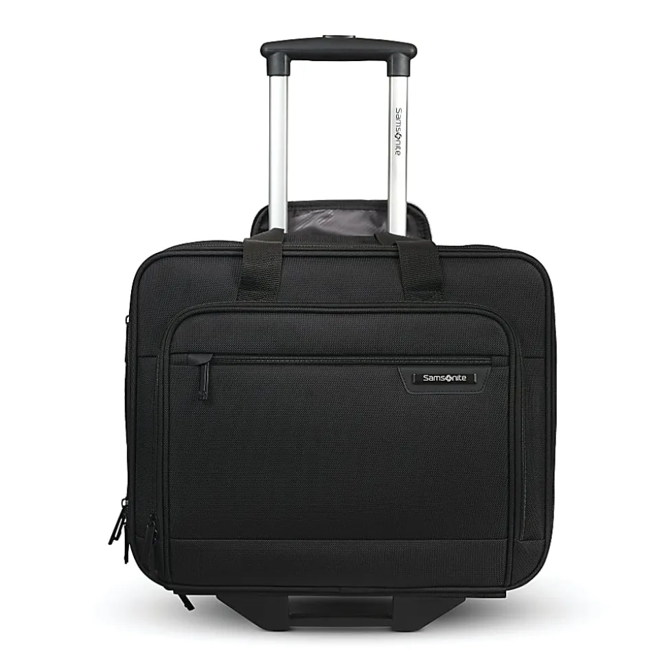 Samsonite® Classic 2-Wheeled Polyester Business Case With 15.6" Laptop Pocket, 9-1/16"H x 16-9/16"W x 13-3/8"D, Black