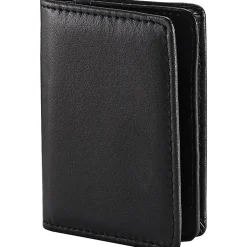 Samsonite® Leather Business Card Holder, 4 1/16" x 3" x 1/2", Black