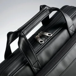 Samsonite LEATHER SLIM BRIEFCASE Color Black