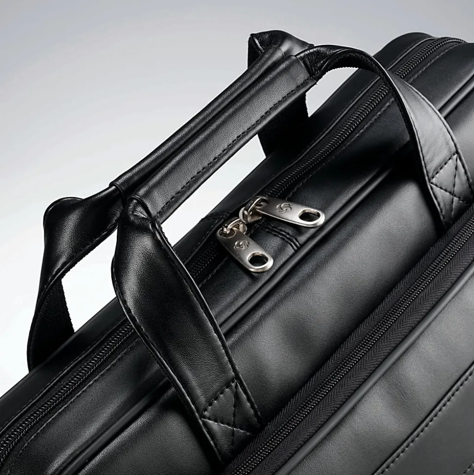 Samsonite LEATHER SLIM BRIEFCASE Color Black