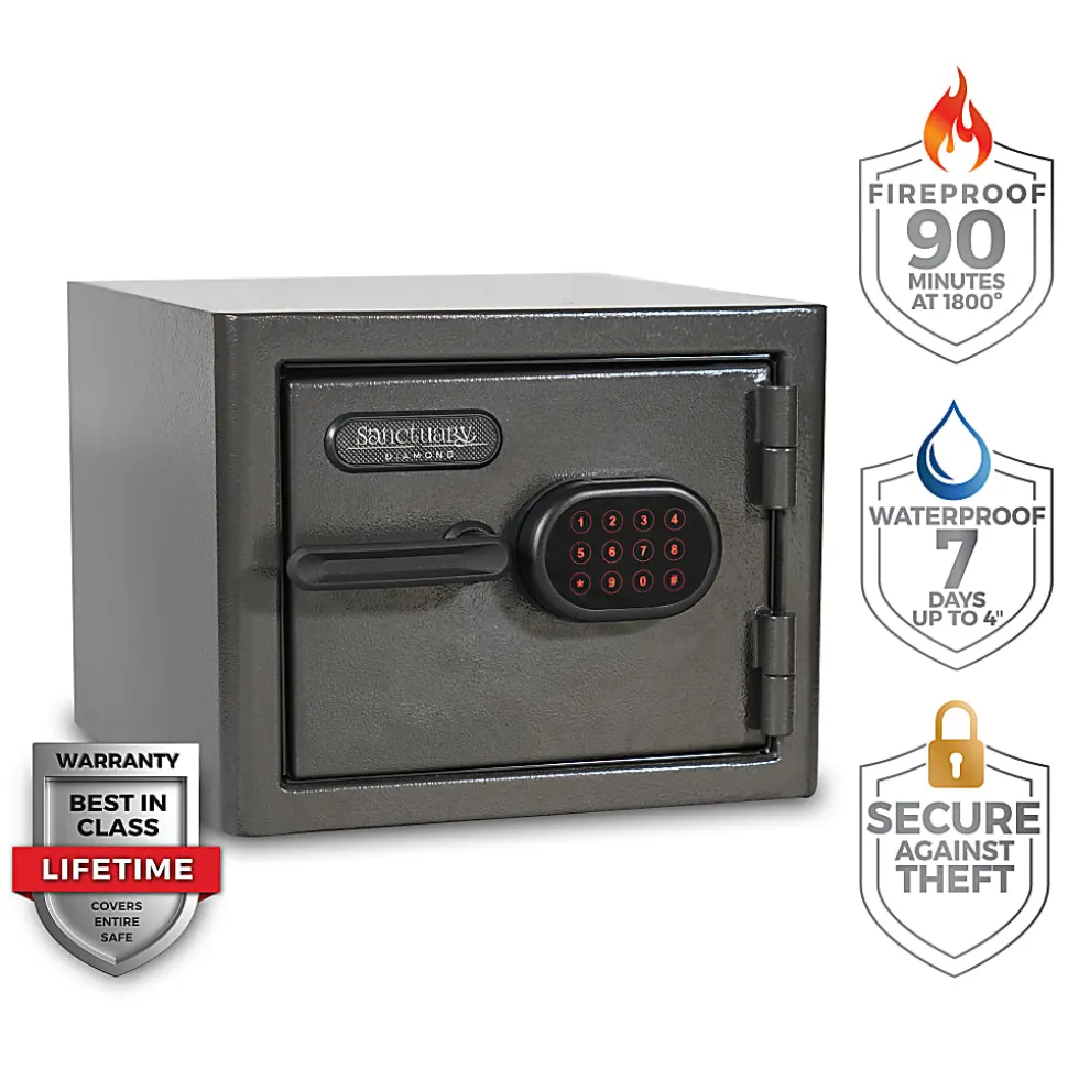 Sanctuary Diamond Digital Home/Office Safe, 0.79 Cu. Ft., Dark Grey Hammertone