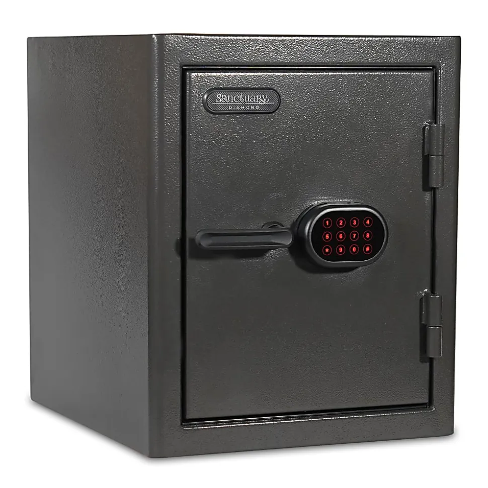 Sanctuary Diamond Fireproof/Waterproof Home And Office Safe With Electronic Lock, 2.2 Cu. Ft. Capacity, Dark Gray Hammertone