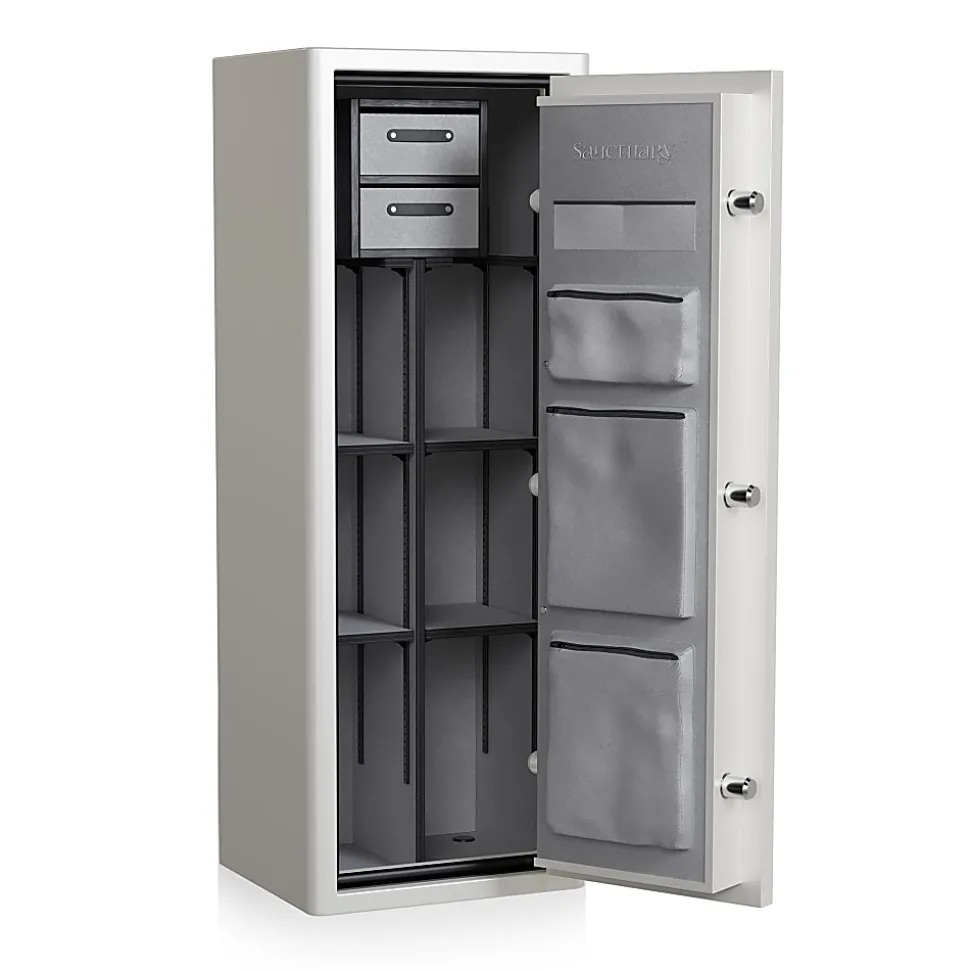 Sanctuary Executive Fire And Waterproof Home And Office Safe With Electronic Lock, 6.41 Cu. Ft. Capacity, White Pearl Metallic