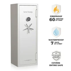 Sanctuary Executive Fire And Waterproof Home And Office Safe With Electronic Lock, 6.41 Cu. Ft. Capacity, White Pearl Metallic