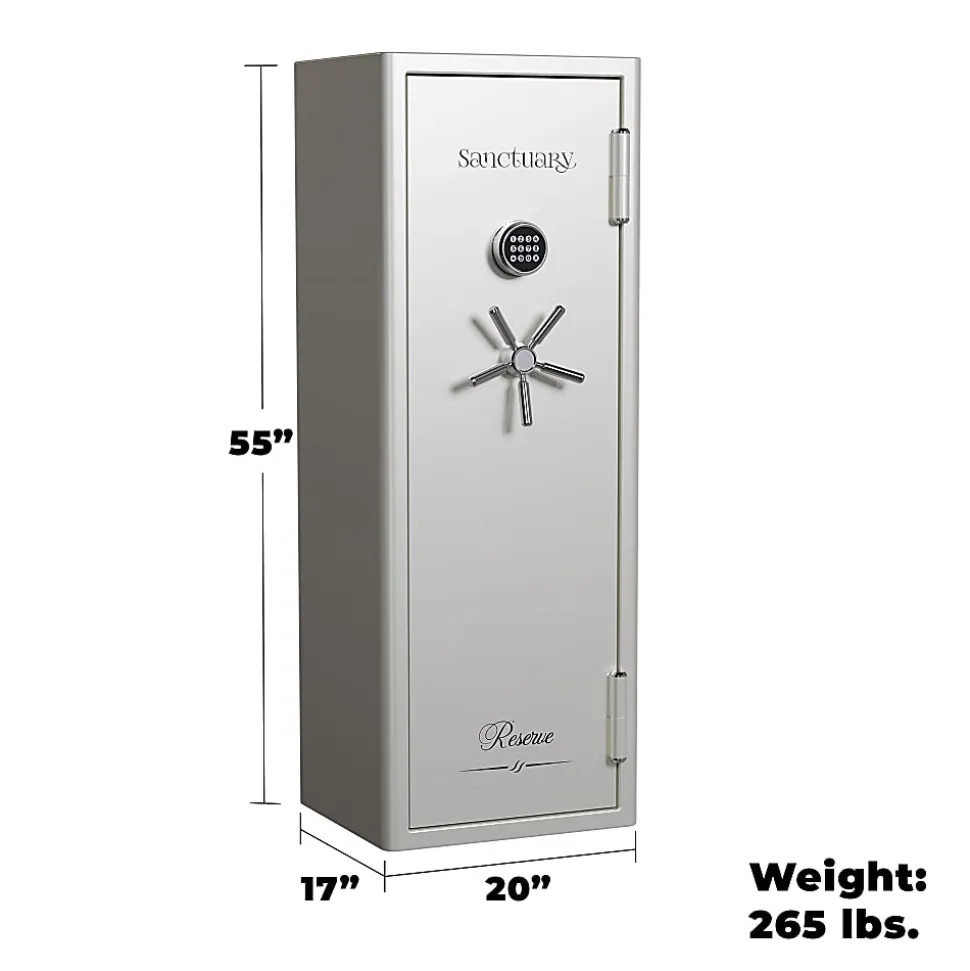Sanctuary Executive Fire And Waterproof Home And Office Safe With Electronic Lock, 6.41 Cu. Ft. Capacity, White Pearl Metallic