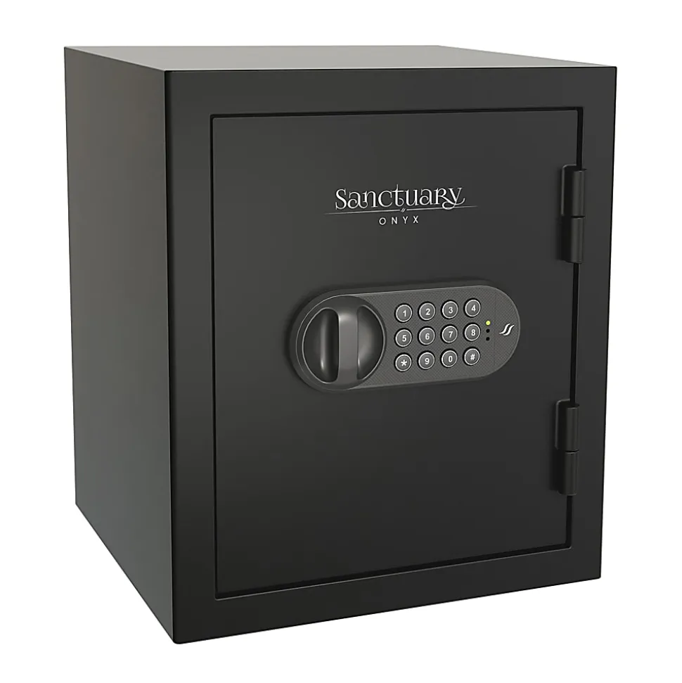Sanctuary Onyx Fireproof Home And Office Safe With Electronic Lock, 1.01 Cu. Ft. Capacity, Matte Black