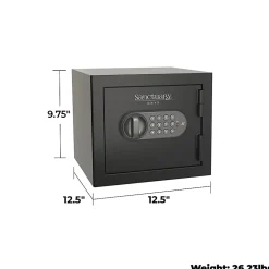 Sanctuary Onyx Fireproof Home And Office Safe With Electronic Lock, 0.5 Cu. Ft. Capacity, Matte Black