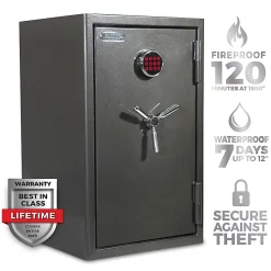 Sanctuary Platinum Fireproof/Waterproof Home And Office Safe With Electronic Lock, 4.98 Cu. Ft. Capacity, Dark Gray Metallic