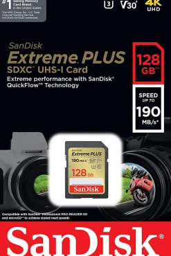 SanDisk Extreme® PLUS SDXC™ UHS-I card, 128GB