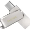 SanDisk® iXpand® Dual Drive USB-C Luxe Flash Drive, 64GB, Silver