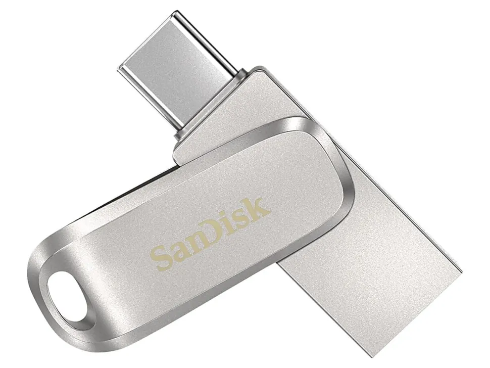 SanDisk® iXpand® Dual Drive USB-C Luxe Flash Drive, 64GB, Silver