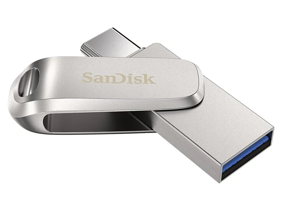 SanDisk® iXpand® Dual Drive USB-C Luxe Flash Drive, 64GB, Silver
