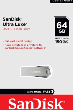 SanDisk® iXpand® Dual Drive USB-C Luxe Flash Drive, 64GB, Silver