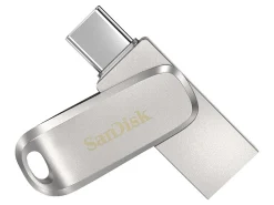 SanDisk® iXpand® Dual Drive USB-C Luxe Flash Drive, 64GB, Silver