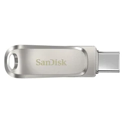 SanDisk® iXpand® Dual Drive USB-C Luxe Flash Drive, 128GB, Silver