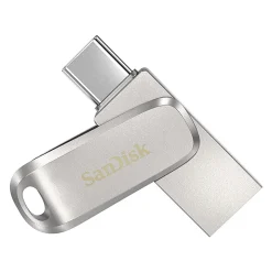 SanDisk® iXpand® Dual Drive USB-C Luxe Flash Drive, 128GB, Silver