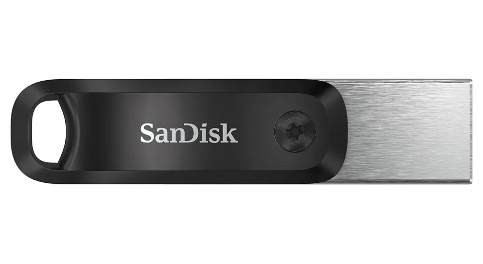 SanDisk® iXpand USB 3.0/Lightning Flash Drive, 64GB, Silver
