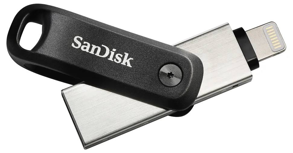 SanDisk® iXpand USB 3.0/Lightning Flash Drive, 64GB, Silver