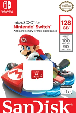 SanDisk® microSDXC Memory Card for Nintendo Switch, 128GB, SDSQXBO128GANCZA