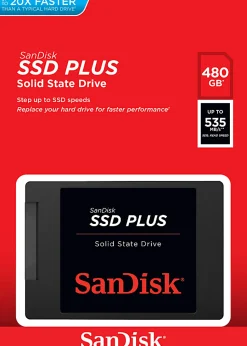 SanDiskĀ® SSD PLUS Internal Solid State Drive, 480GB, Black
