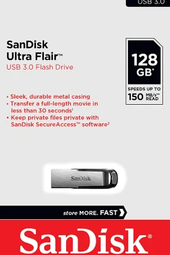 SanDisk Ultra Flair™ USB 3.0 Flash Drive, 256GB, Silver