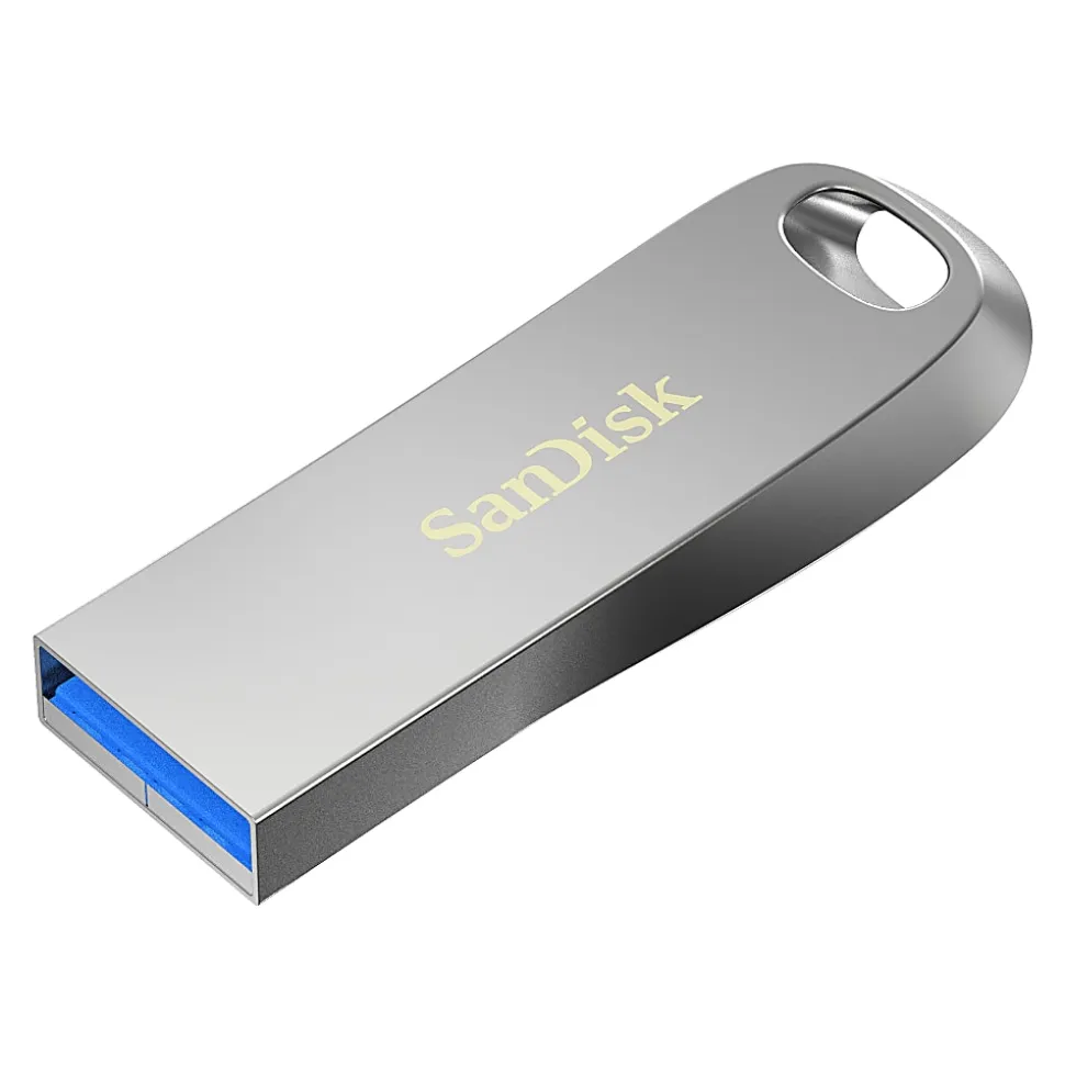 SanDisk Ultra Luxe USB 3.1 Flash Drive, 128GB, Silver Metal