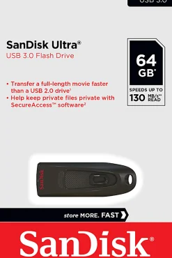 SanDisk® Ultra® USB 3.0 Flash Drive, 64GB, Black